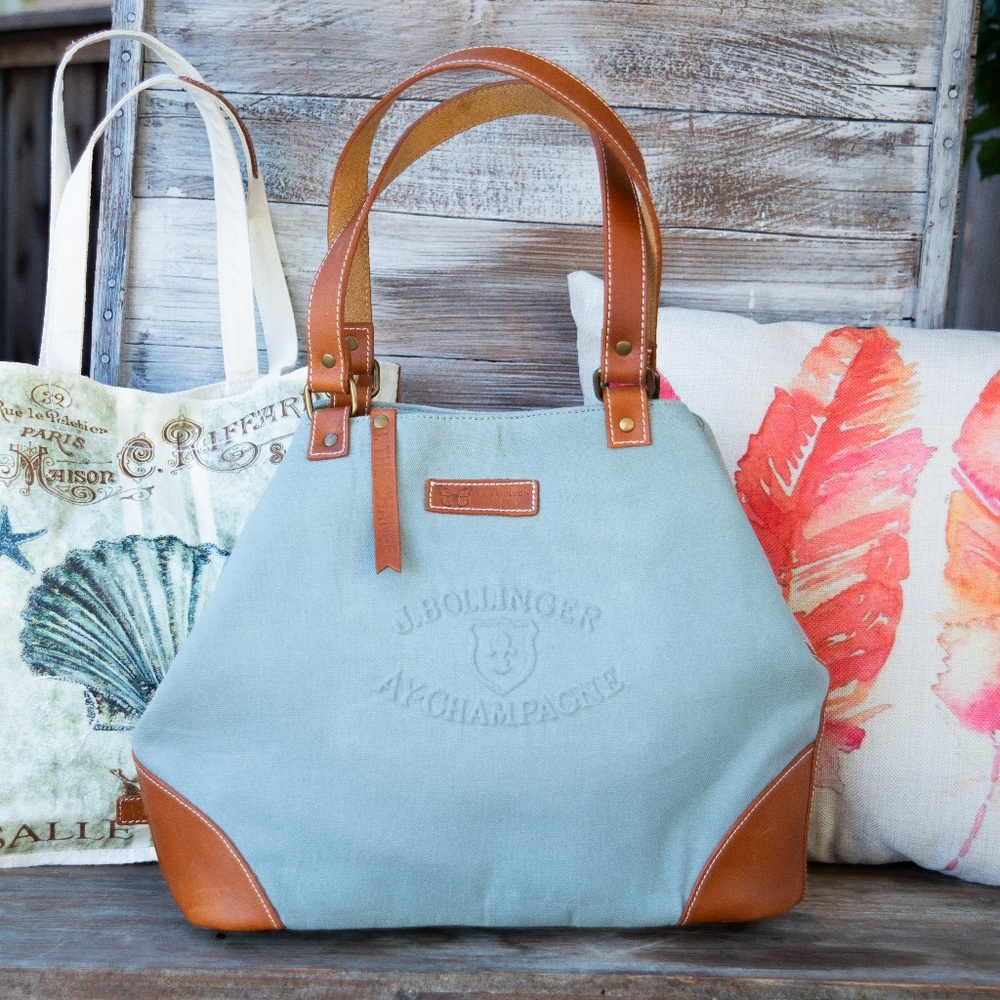 Handbag Tote Leather Canvas Strong Vintage Bag